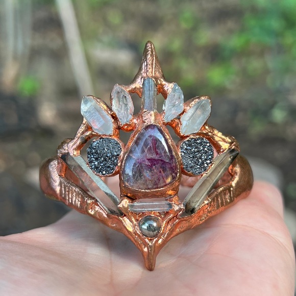 Handmade Copper Natural Gemstone Healing Bracelet with Labradorite etc. - Picture 1 of 7